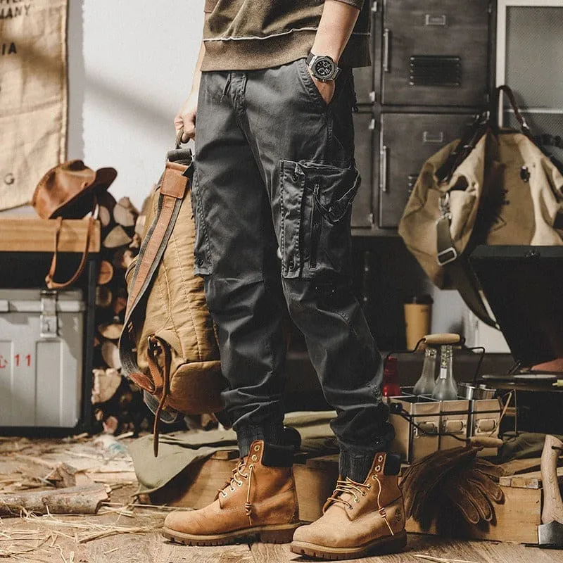 Khaki Outdoor Casual Cargo Pants for Men’s Workwear