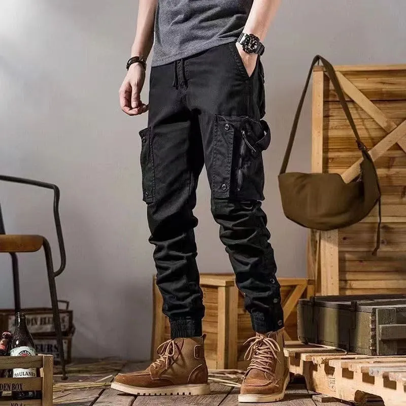 Khaki Outdoor Casual Cargo Pants for Men’s Workwear
