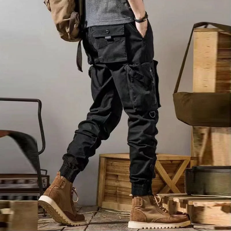 Khaki Outdoor Casual Cargo Pants for Men’s Workwear