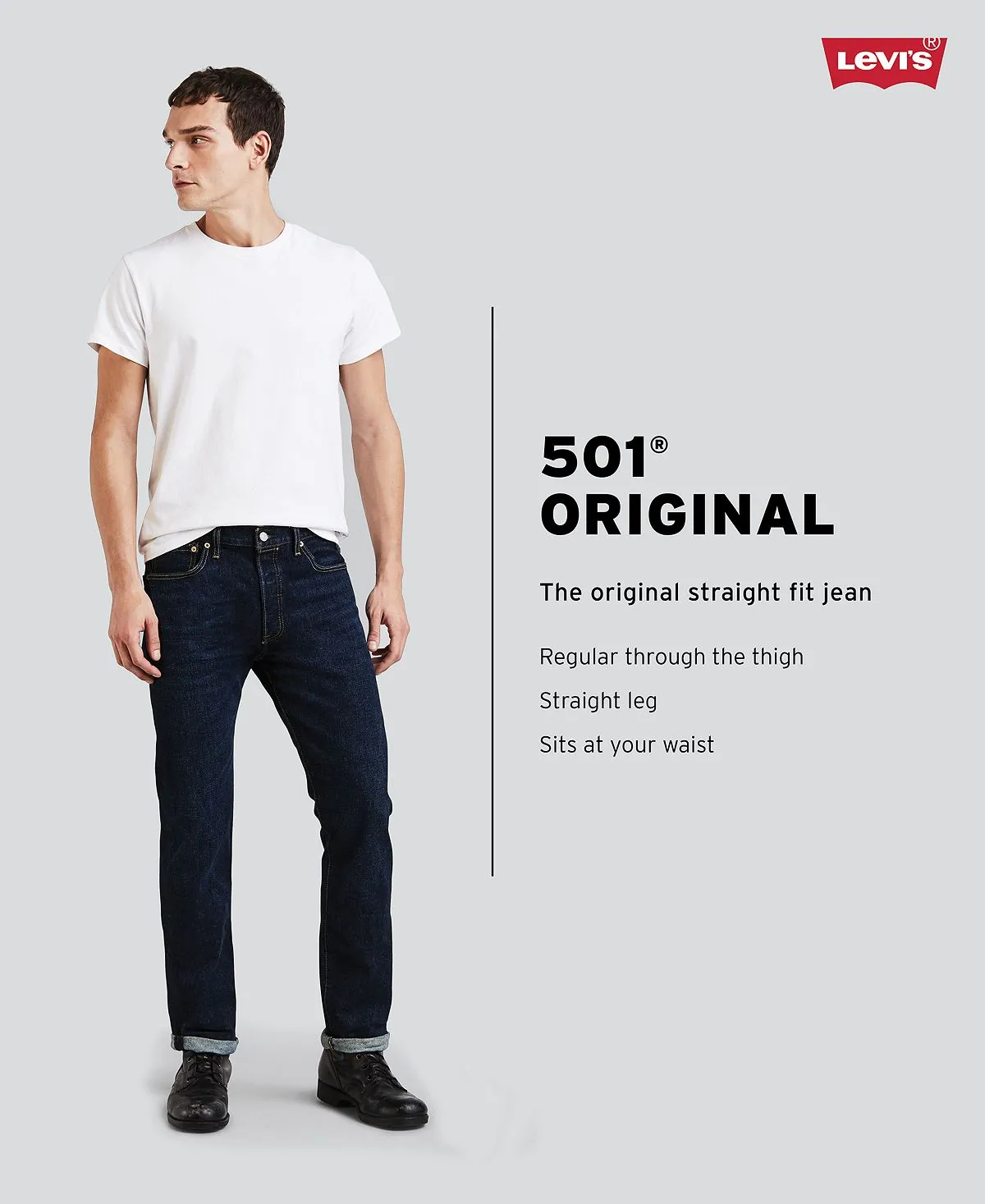 Levi's Men's 501 Original Fit Fly Button Stretch Jeans