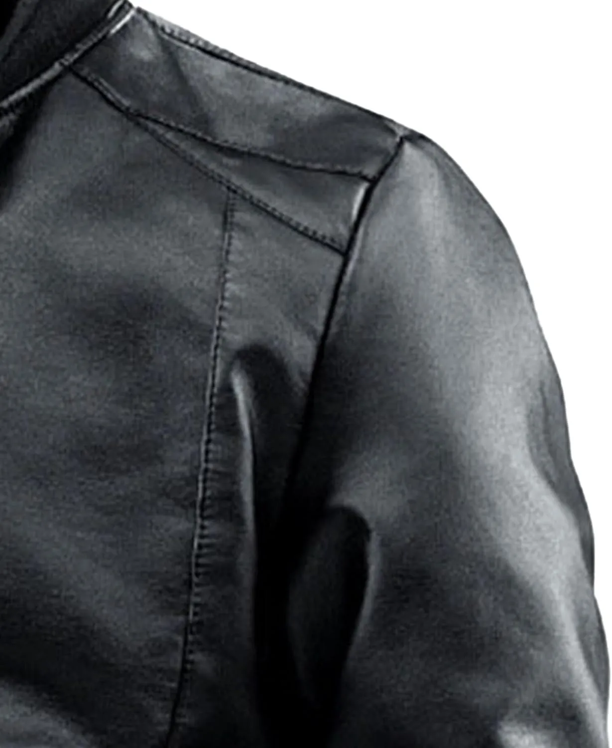 Maiyifu-GJ Men's Lightweight Faux Leather Jacket Casual Slim Fit Motorcycle Leather Jacket Spring Fall Zipper Coat Outerwear