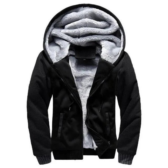 Men's Plus Size Hooded Winter Parka - Warm Windproof Velvet Lined Jacket