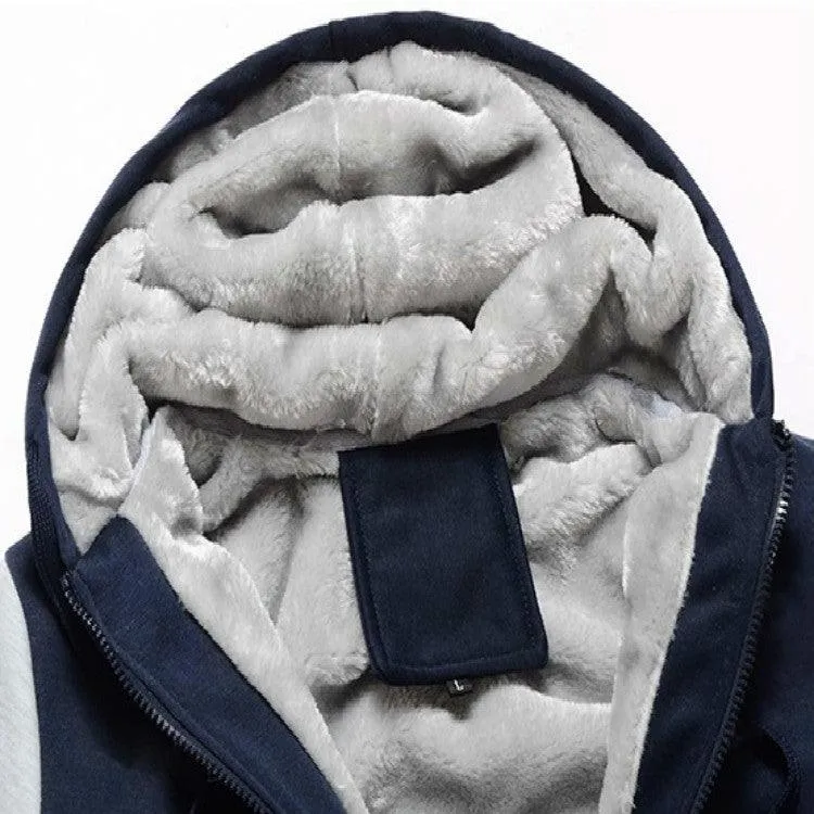 Men's Plus Size Hooded Winter Parka - Warm Windproof Velvet Lined Jacket