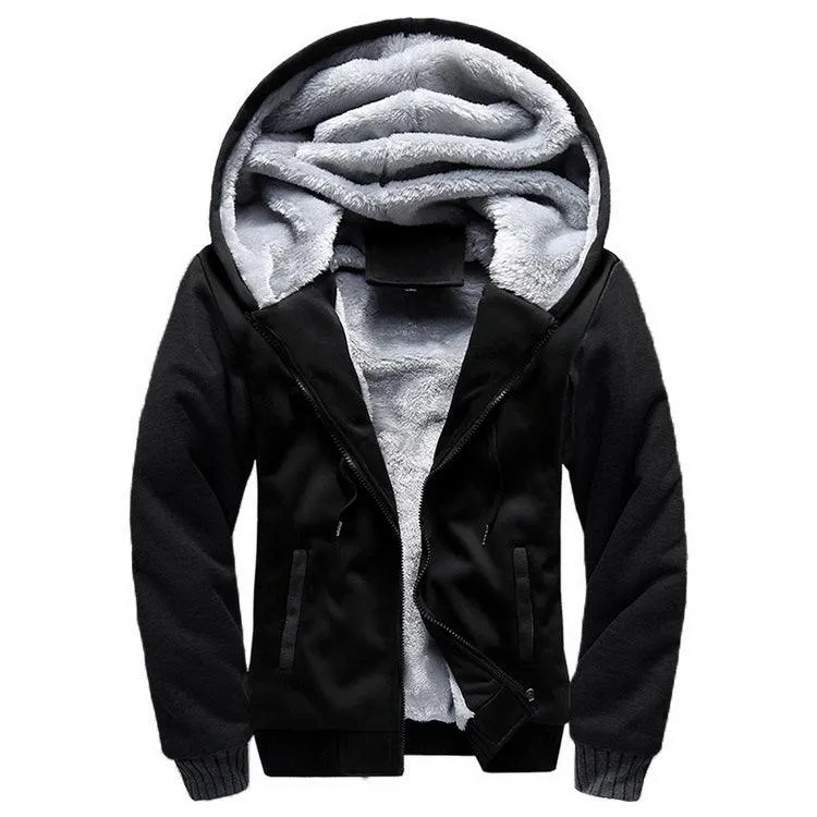 Men's Plus Size Hooded Winter Parka - Warm Windproof Velvet Lined Jacket