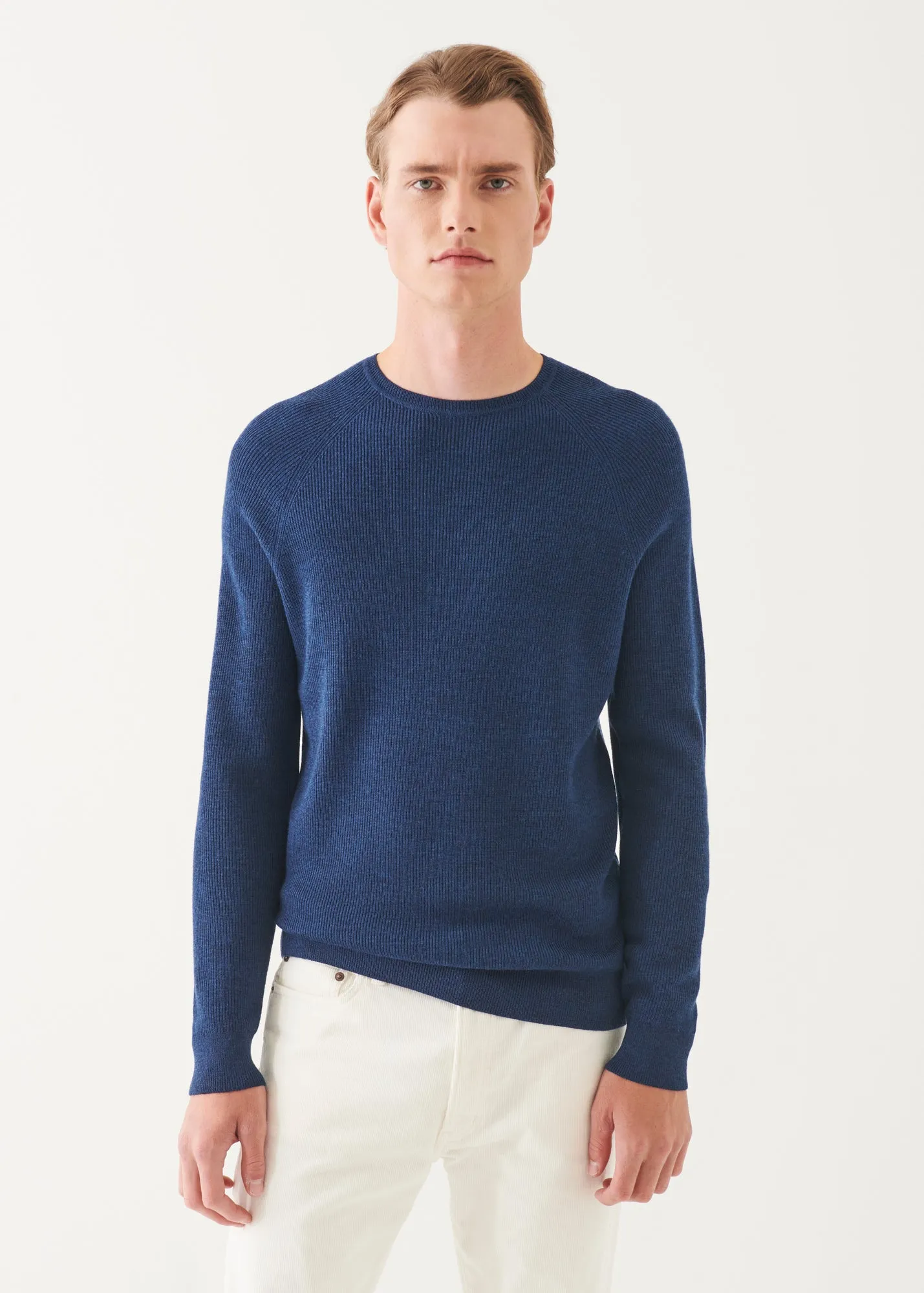 Merino Wool Ribbed Crewneck