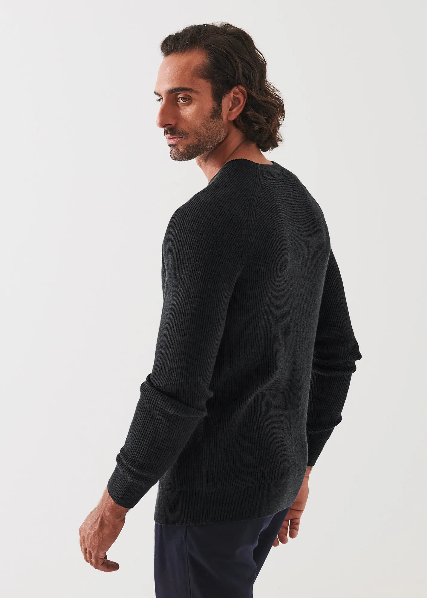 Merino Wool Ribbed Crewneck