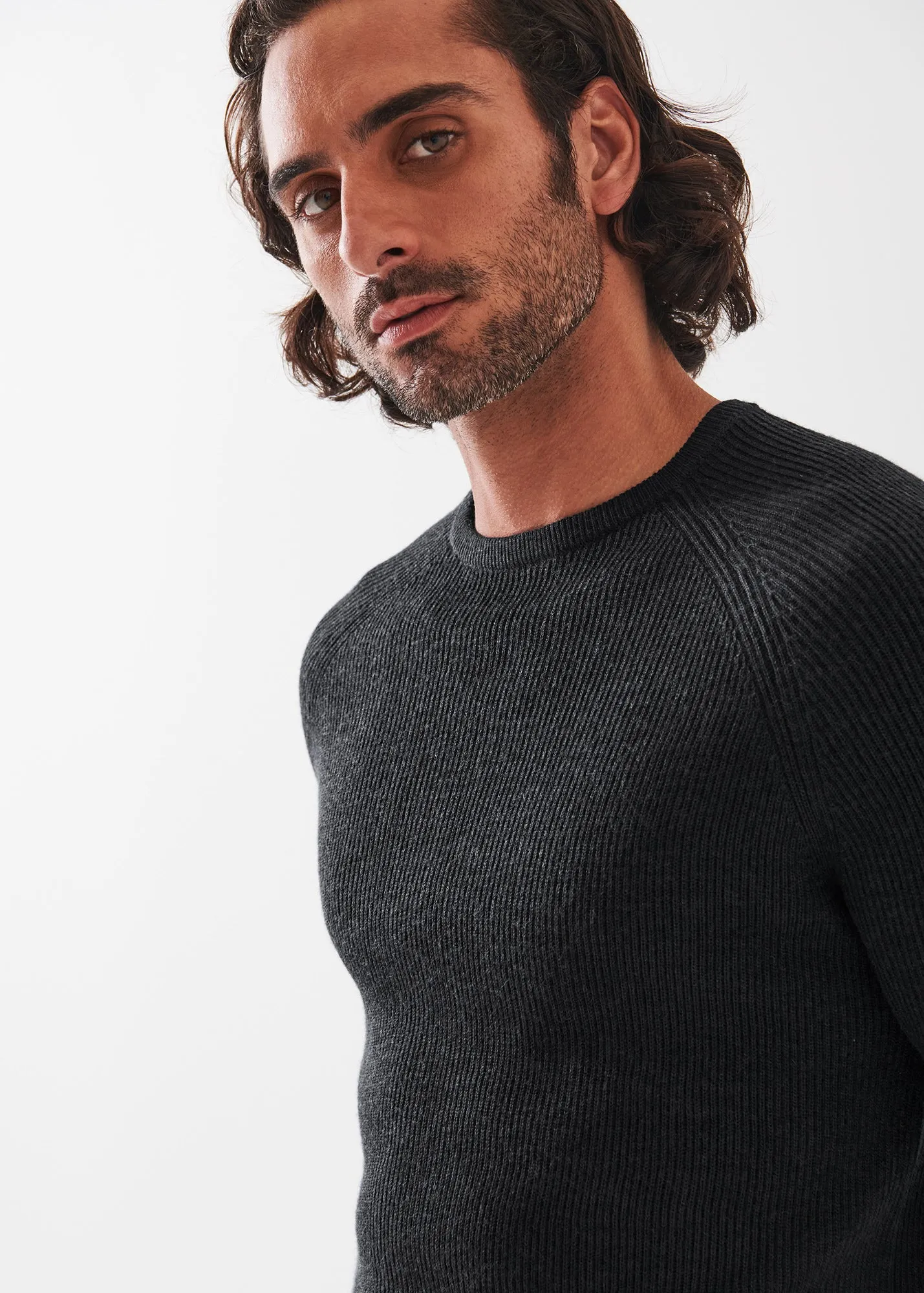 Merino Wool Ribbed Crewneck