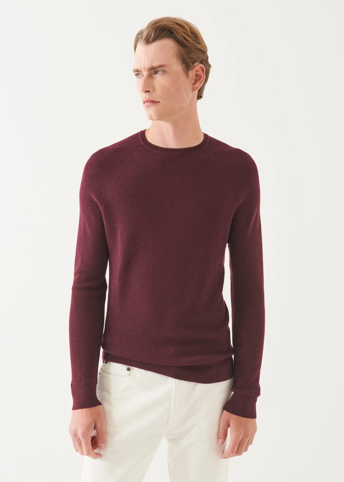 Merino Wool Ribbed Crewneck