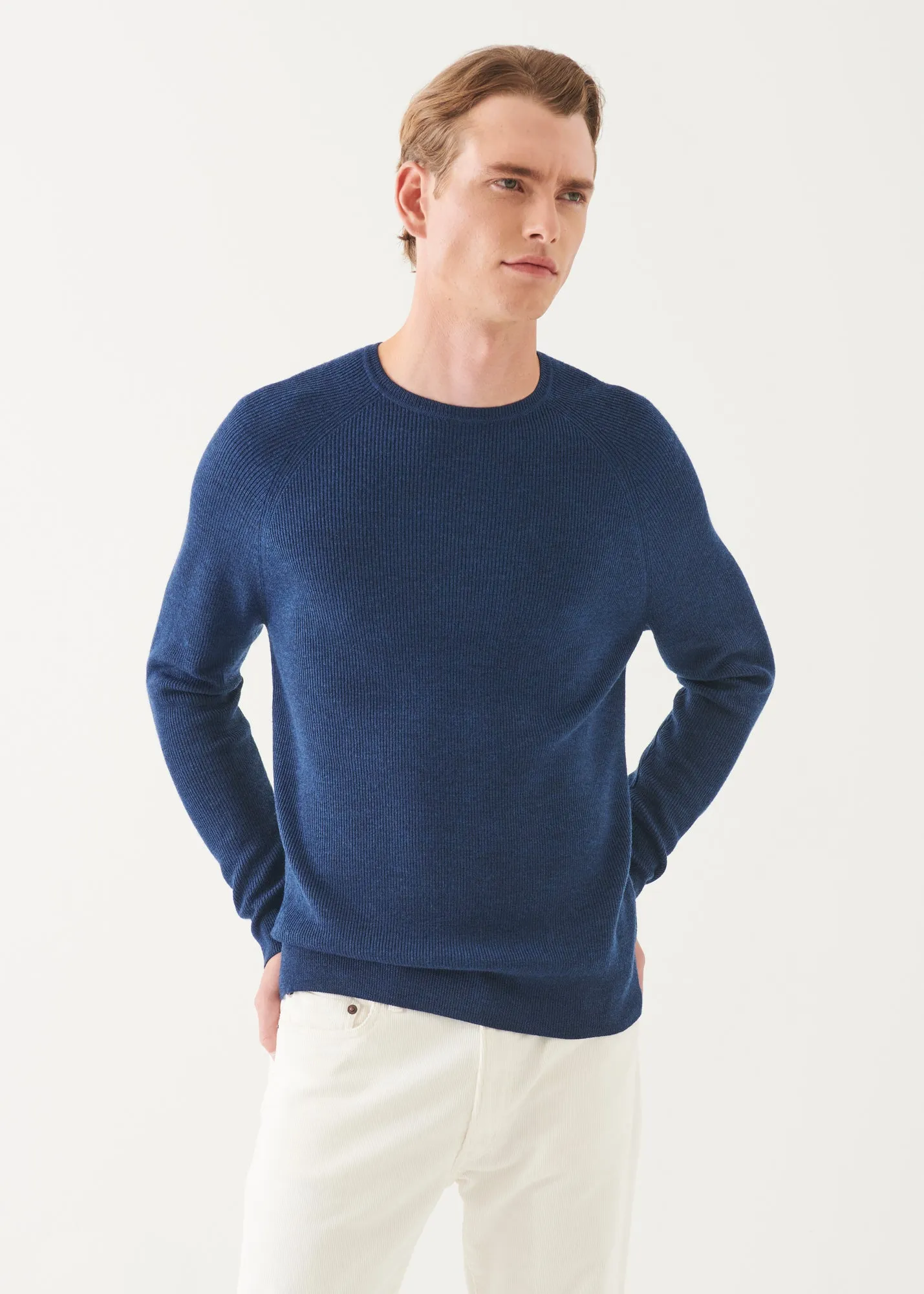Merino Wool Ribbed Crewneck