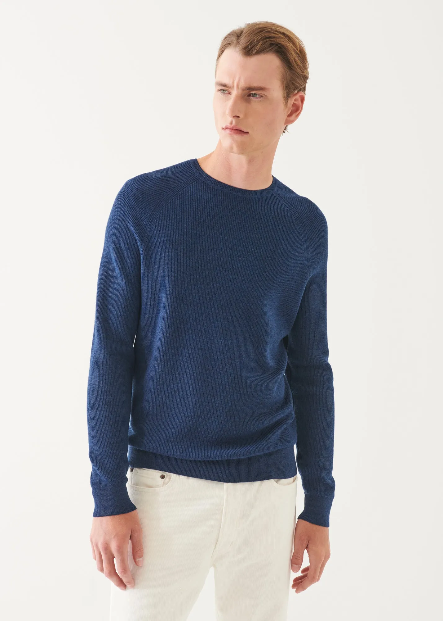 Merino Wool Ribbed Crewneck