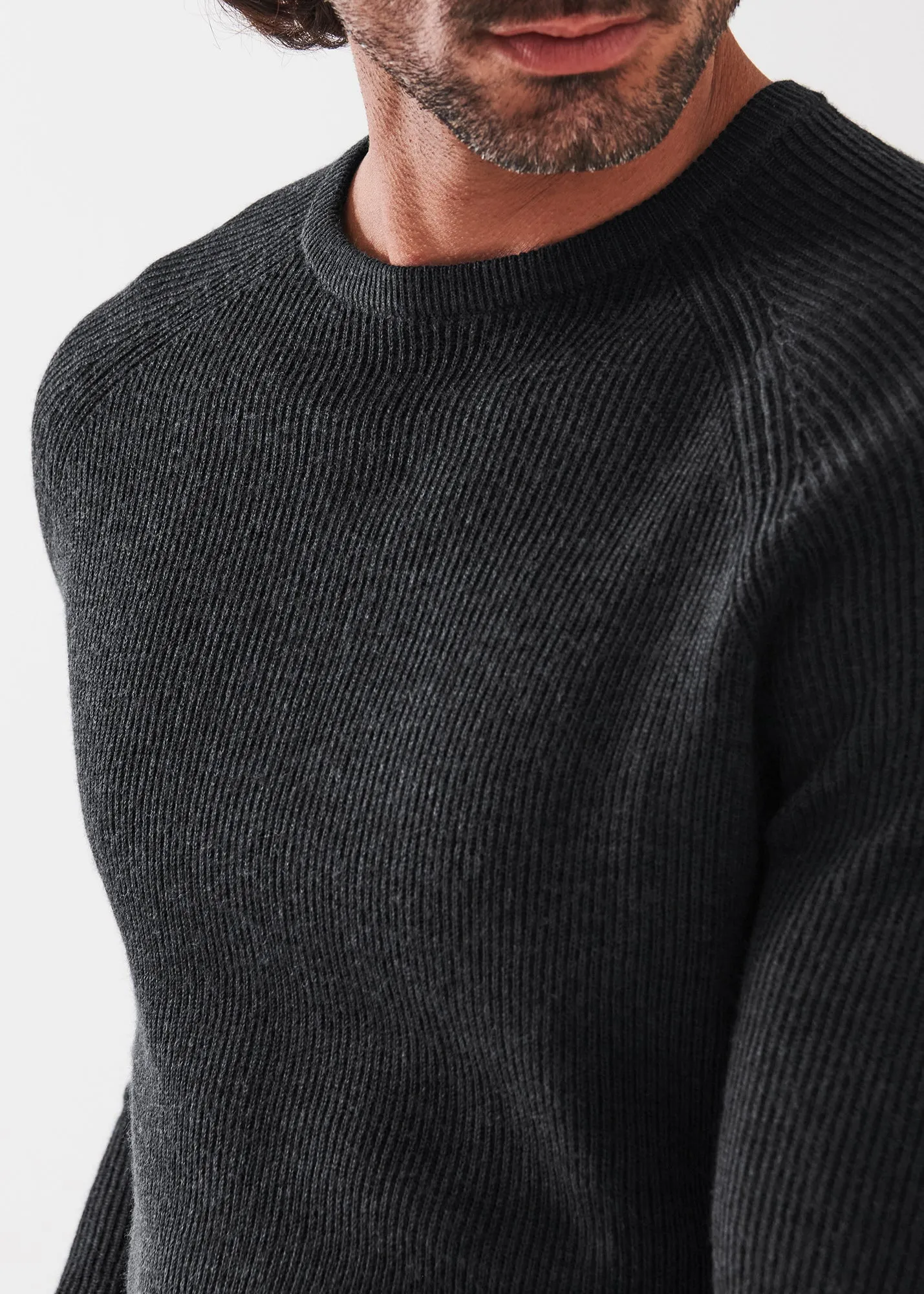 Merino Wool Ribbed Crewneck