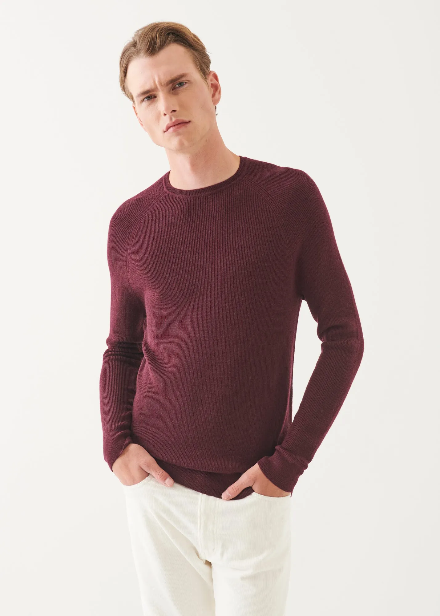 Merino Wool Ribbed Crewneck
