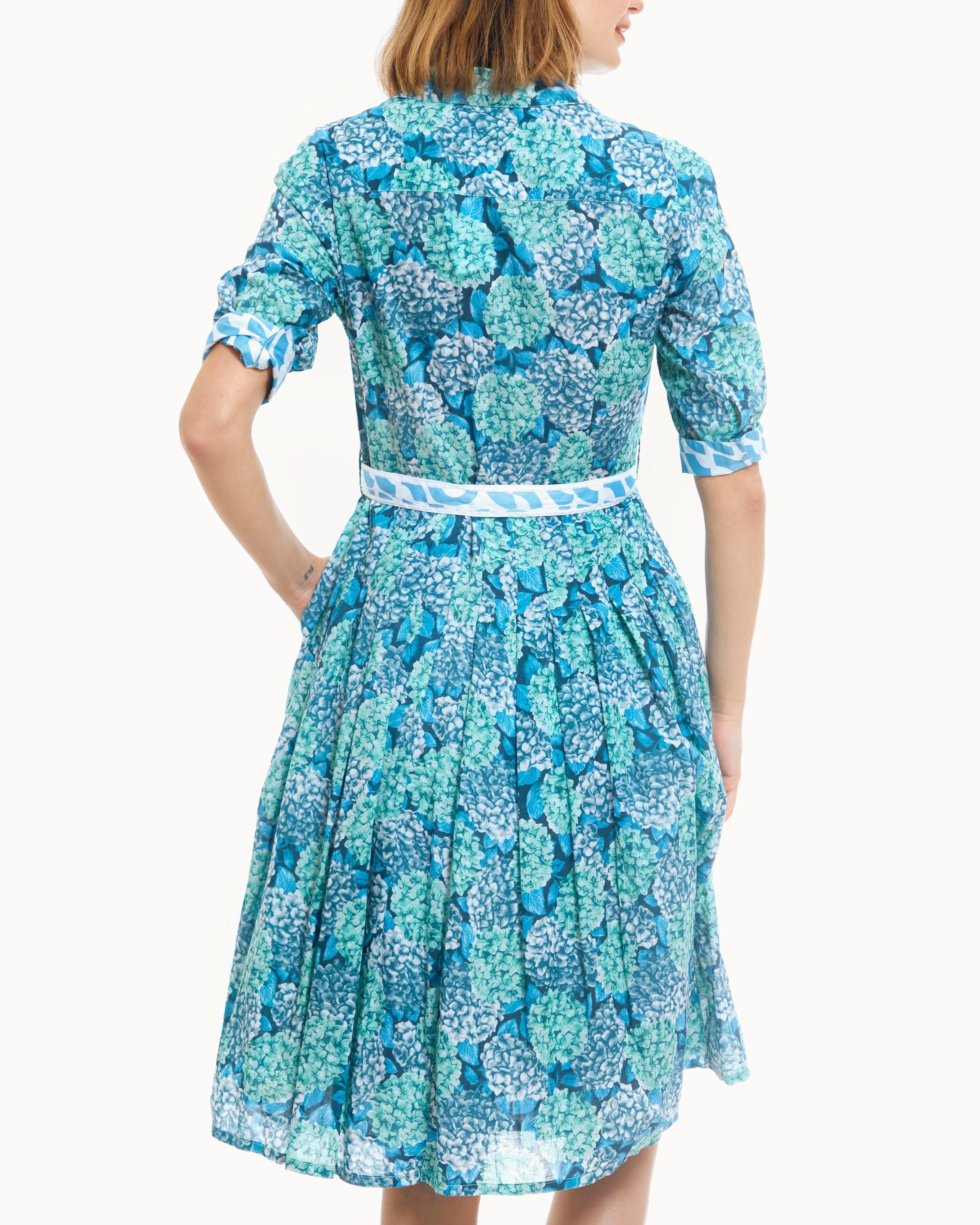 Mrs Maisel Dress - Blue Green Hydrangeas
