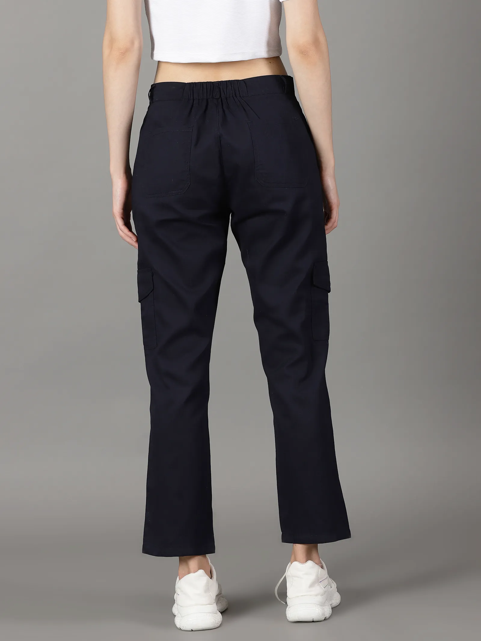 Navy Blue Cotton 6 Pocket Cargo Pants