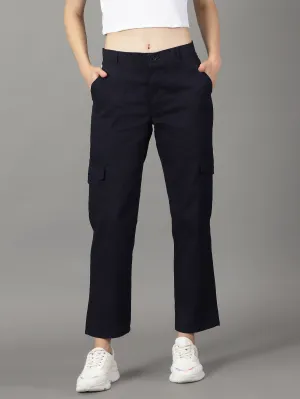 Navy Blue Cotton 6 Pocket Cargo Pants