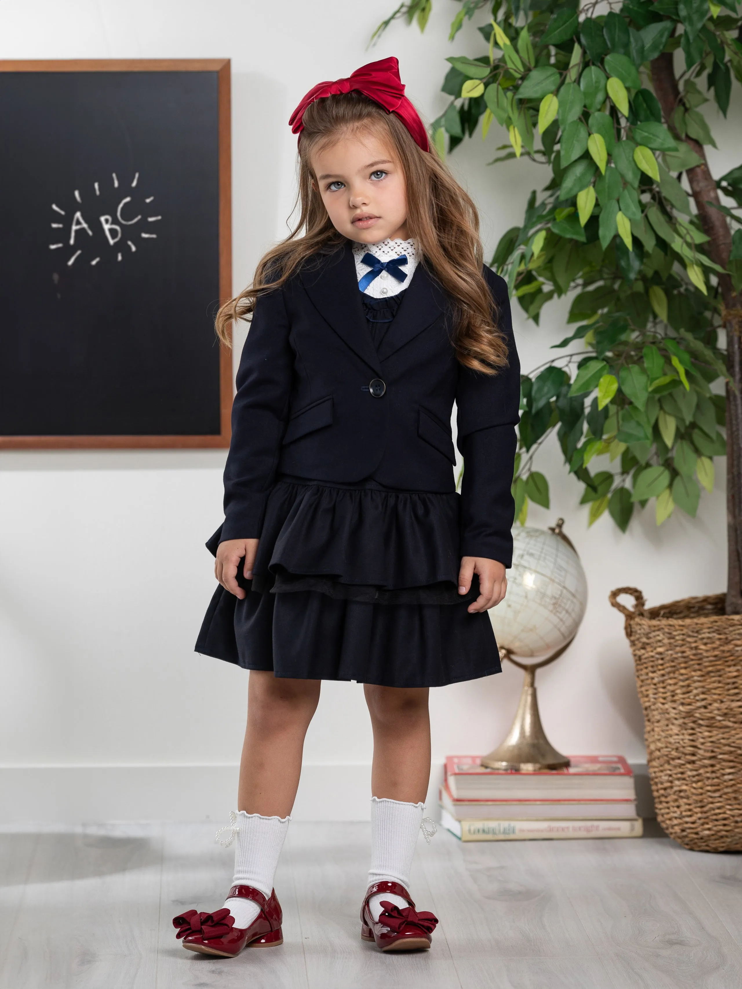 Navy Elegant Blazer by Kids Couture
