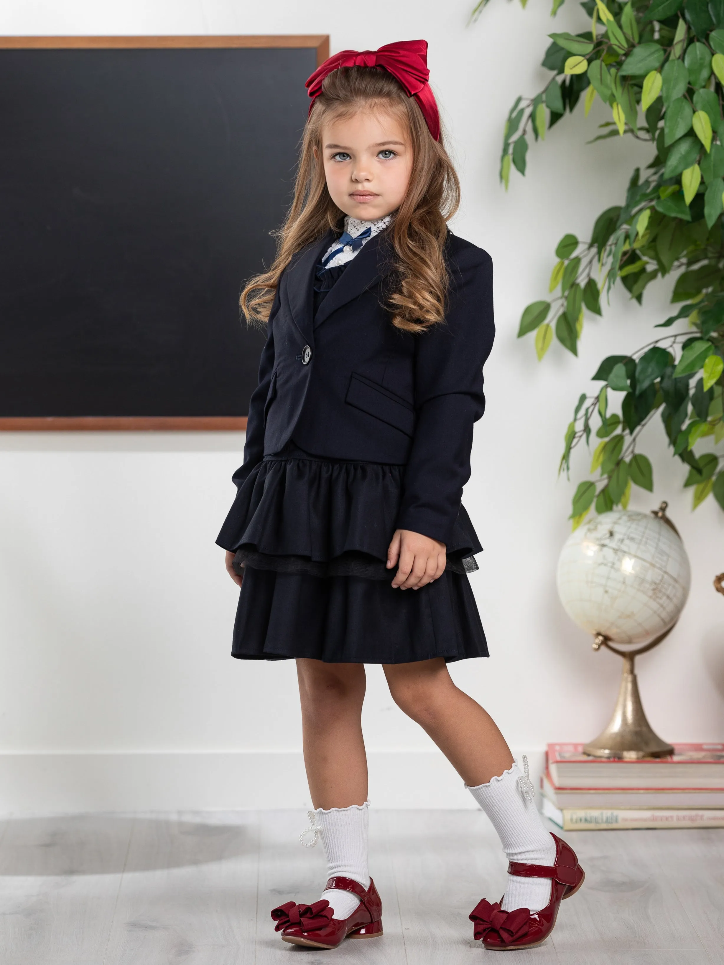 Navy Elegant Blazer by Kids Couture