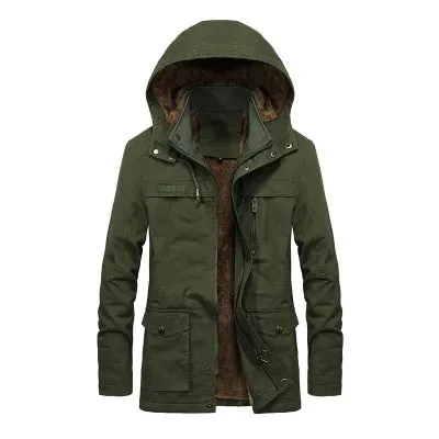 New Winter Jacket Men Thicken Warm fur Hooded Parka Coat Fleece Men's Jackets Outerwear Overcoats Size M~5XL Thick Warm Jacket