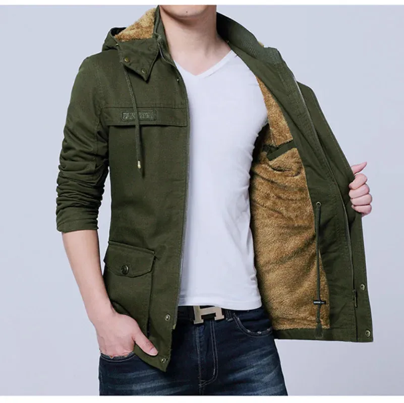 New Winter Jacket Men Thicken Warm fur Hooded Parka Coat Fleece Men's Jackets Outerwear Overcoats Size M~5XL Thick Warm Jacket