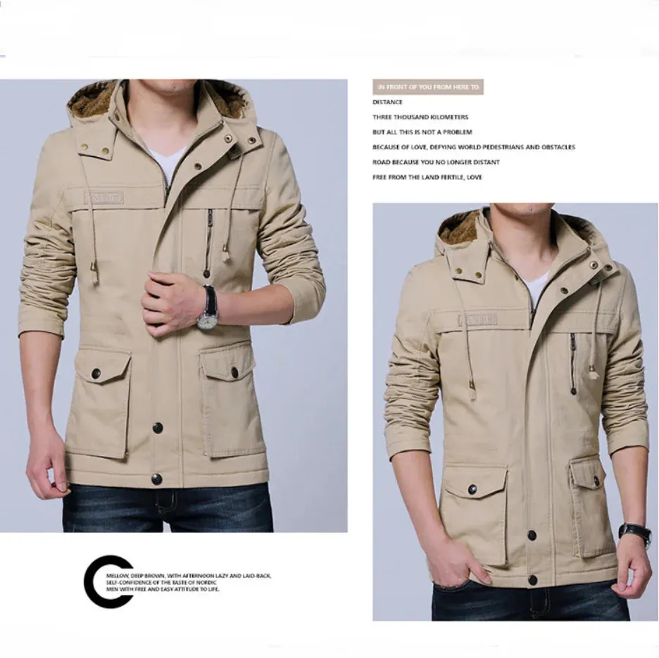 New Winter Jacket Men Thicken Warm fur Hooded Parka Coat Fleece Men's Jackets Outerwear Overcoats Size M~5XL Thick Warm Jacket
