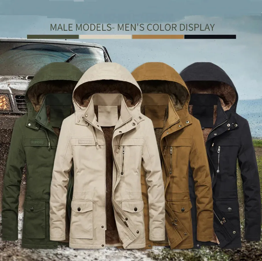 New Winter Jacket Men Thicken Warm fur Hooded Parka Coat Fleece Men's Jackets Outerwear Overcoats Size M~5XL Thick Warm Jacket