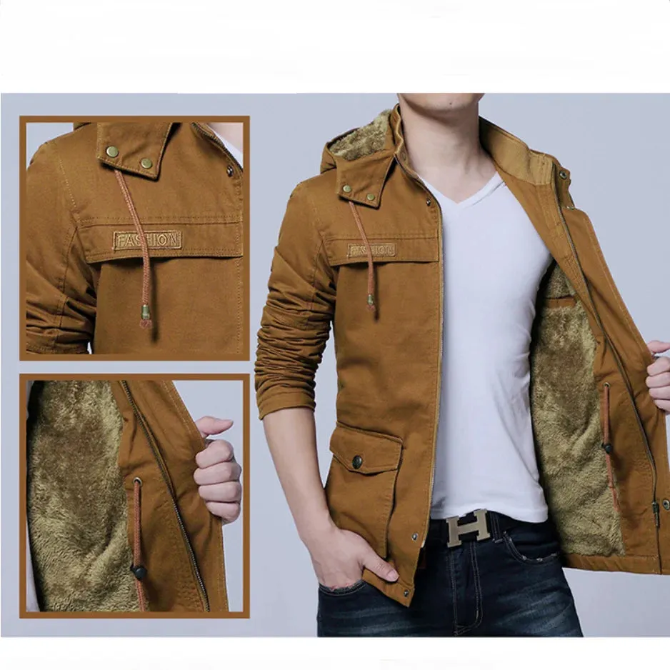 New Winter Jacket Men Thicken Warm fur Hooded Parka Coat Fleece Men's Jackets Outerwear Overcoats Size M~5XL Thick Warm Jacket