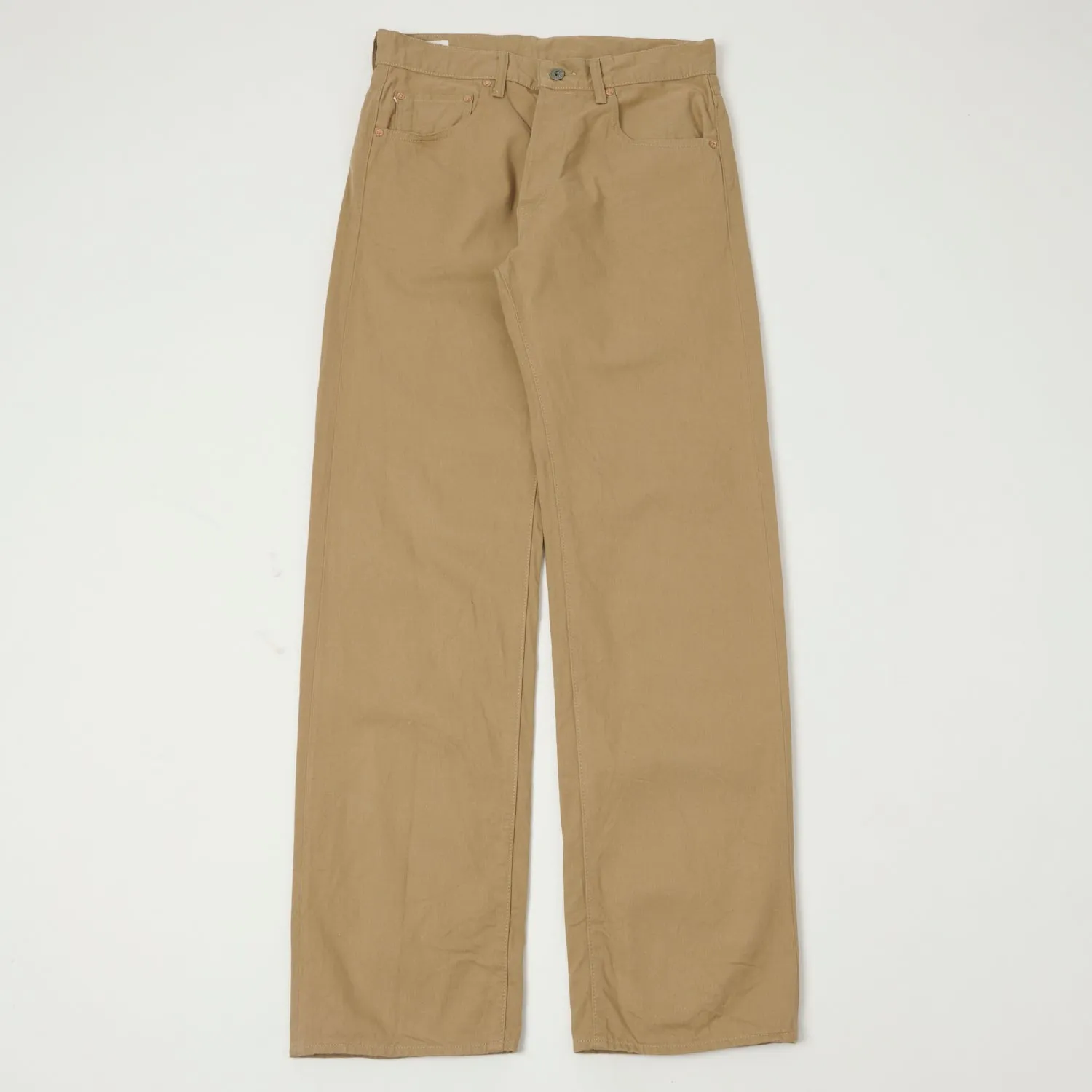ONI 022-SCKB 9.5oz Selvedge Chambray Wide Straight Chino - Khaki Beige