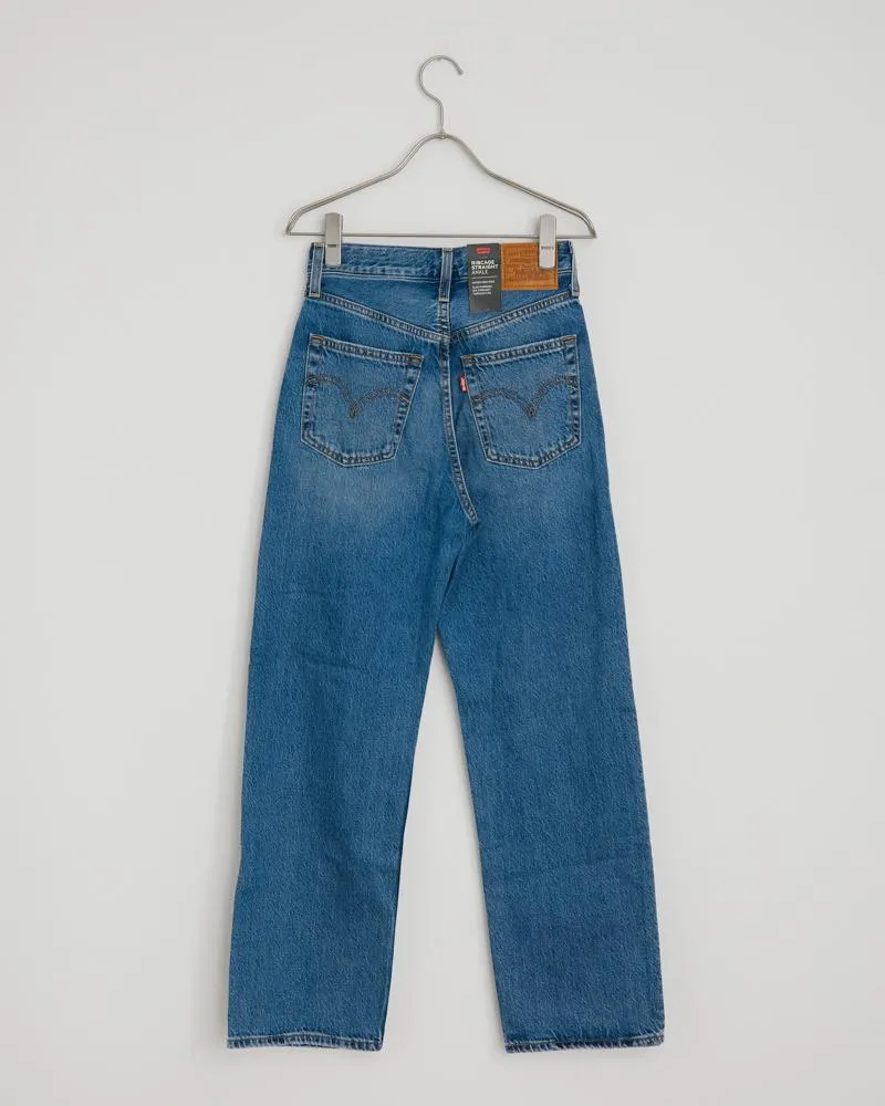 Ribcage Straight Ankle in Middle Road Indigo