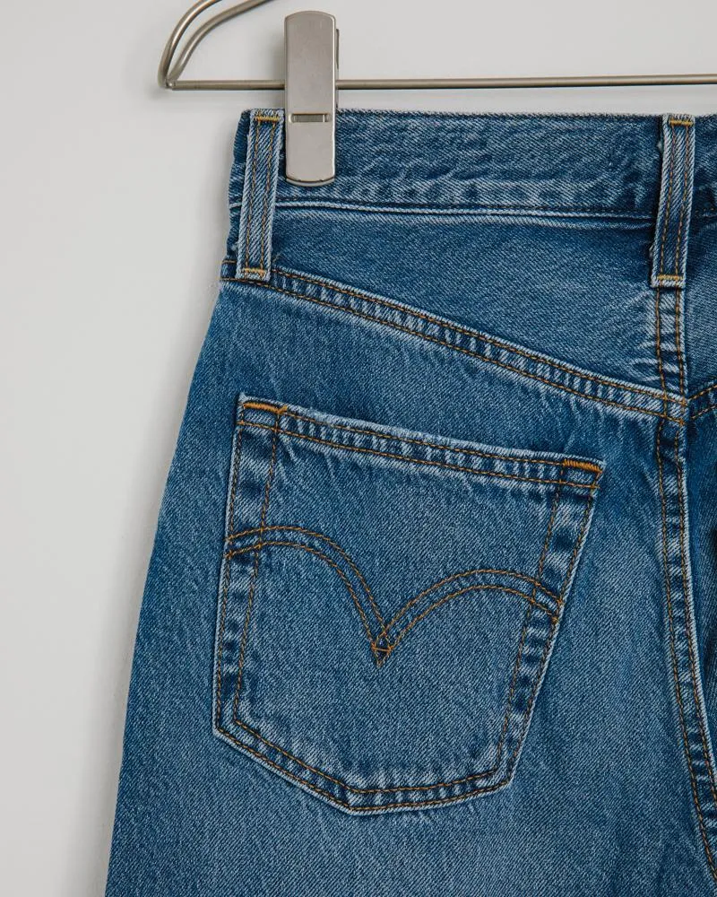 Ribcage Straight Ankle in Middle Road Indigo