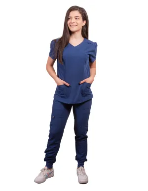 simply-scrubs Women's Hybrid Jogger Set - Estate Navy Blue