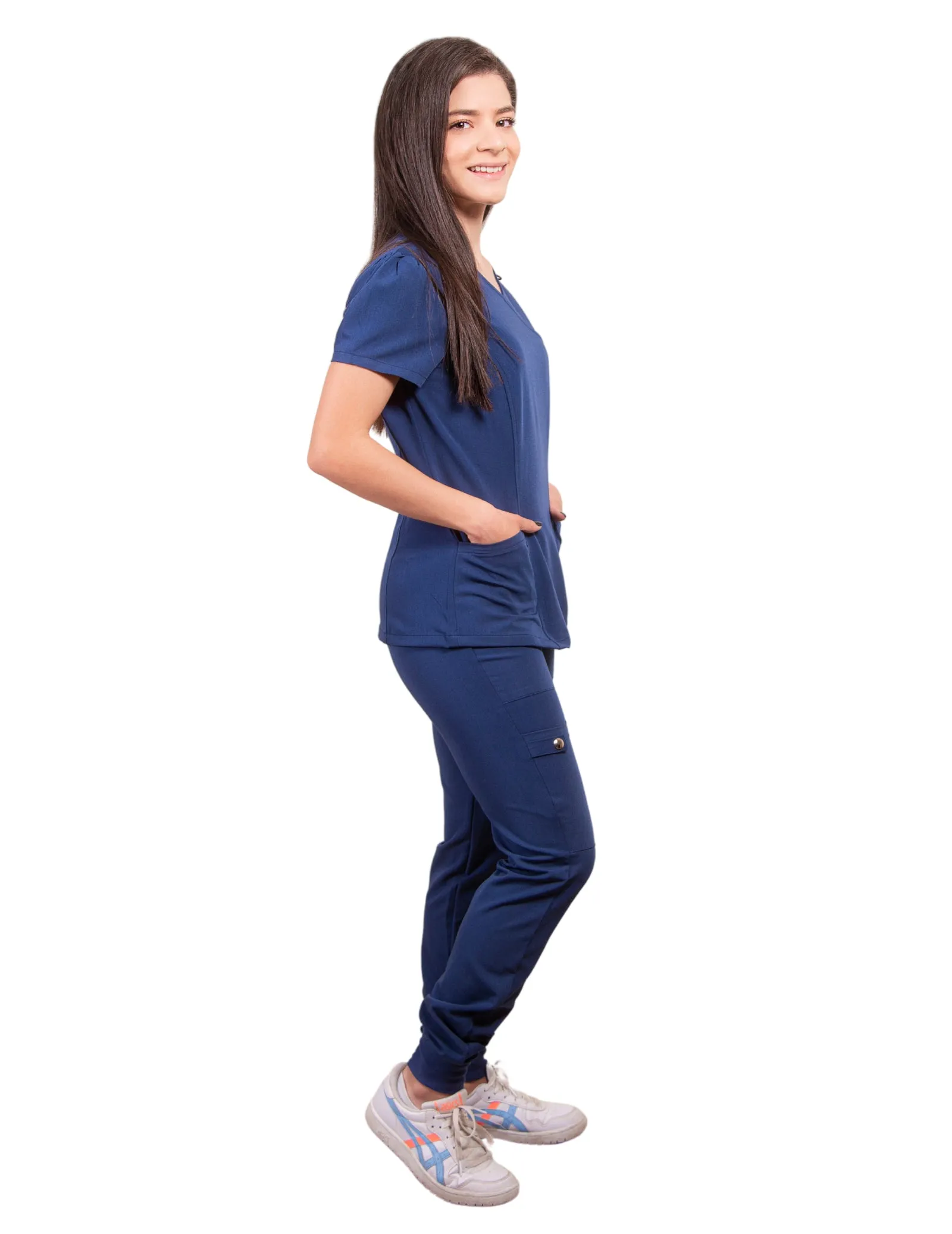 simply-scrubs Women's Hybrid Jogger Set - Estate Navy Blue