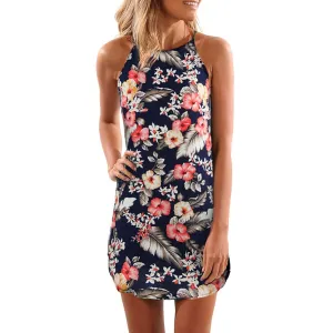 Summer Floral Short Dress Sleeveless Sundress