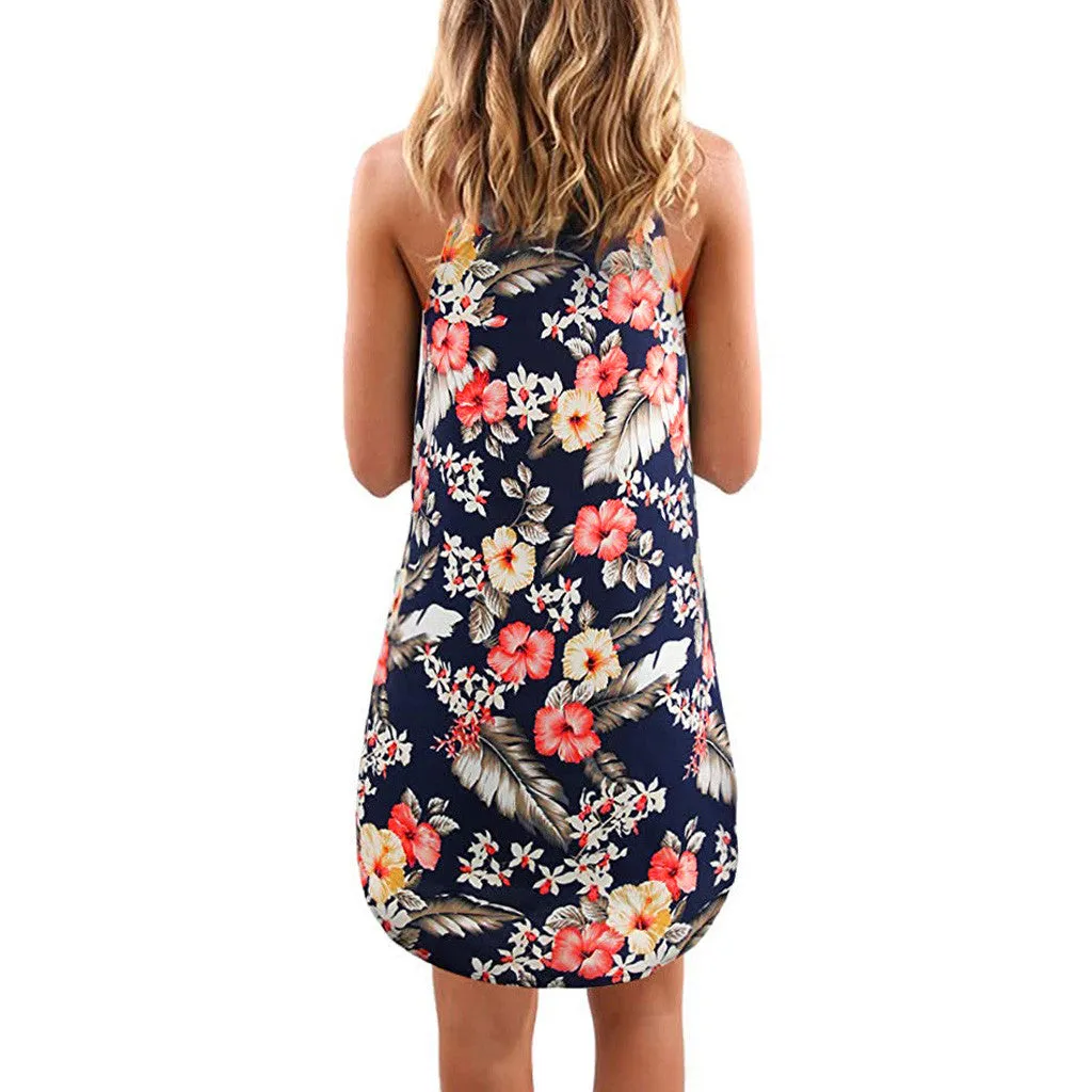 Summer Floral Short Dress Sleeveless Sundress