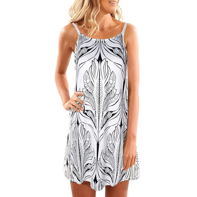 Summer Floral Short Dress Sleeveless Sundress