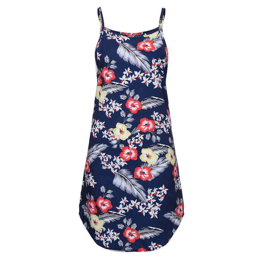 Summer Floral Short Dress Sleeveless Sundress