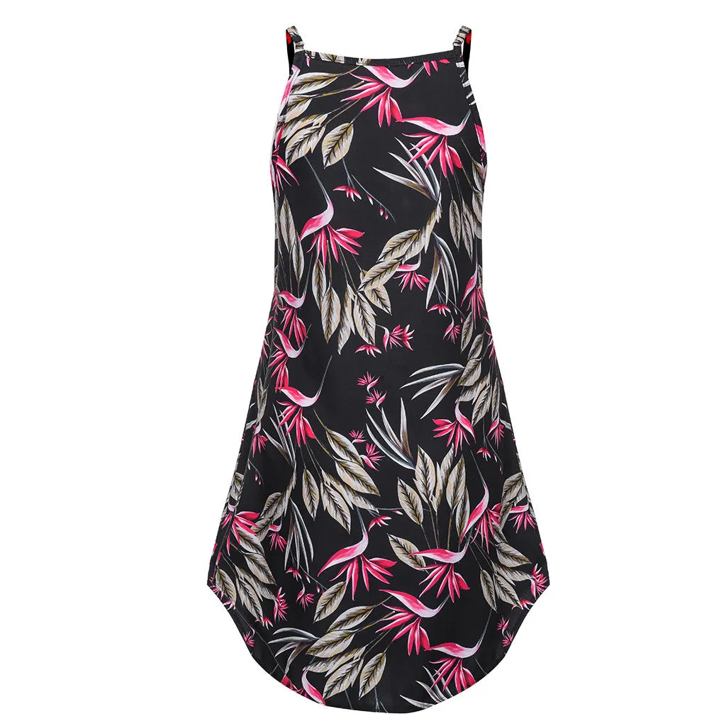 Summer Floral Short Dress Sleeveless Sundress