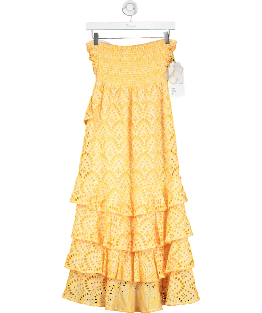Sundress Yellow Flavie Eyelet Dress UK S