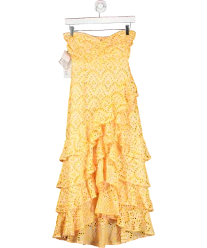 Sundress Yellow Flavie Eyelet Dress UK S