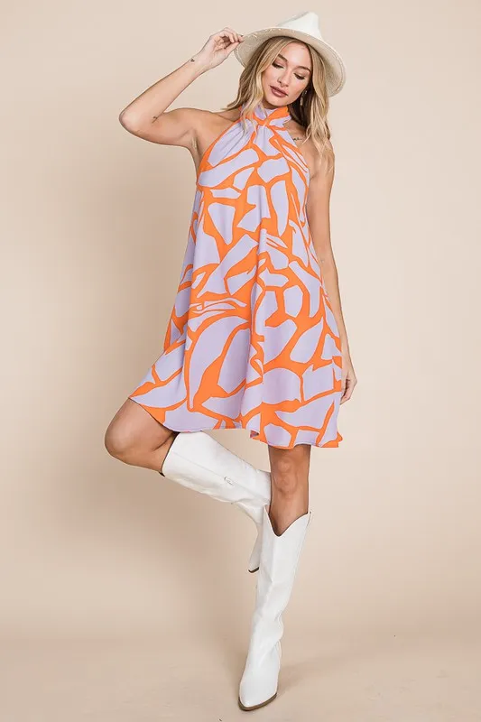 Unique Twist Halter Neck Sundress