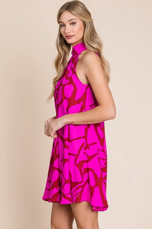 Unique Twist Halter Neck Sundress