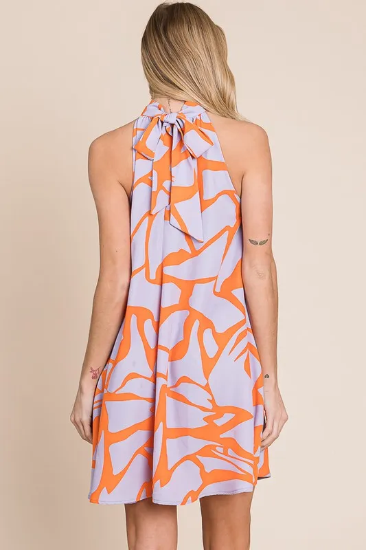 Unique Twist Halter Neck Sundress