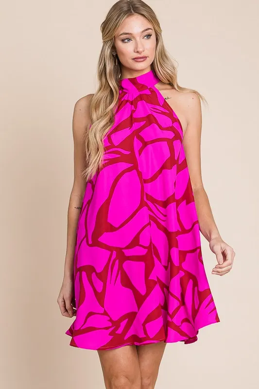 Unique Twist Halter Neck Sundress