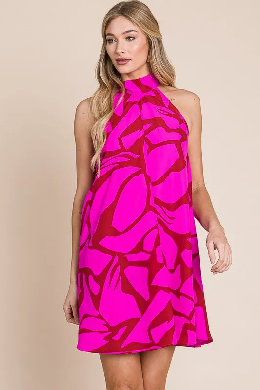 Unique Twist Halter Neck Sundress