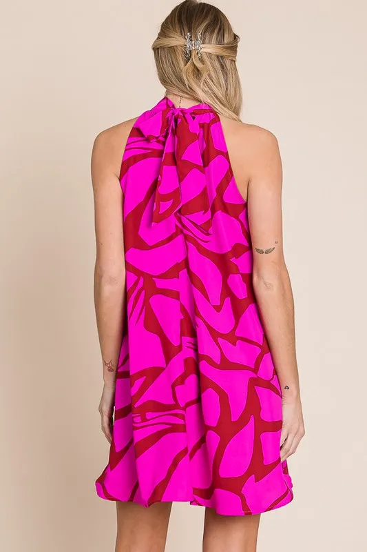 Unique Twist Halter Neck Sundress