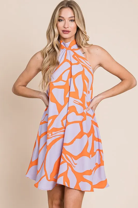 Unique Twist Halter Neck Sundress