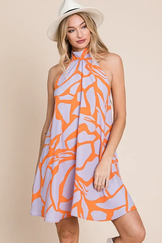 Unique Twist Halter Neck Sundress