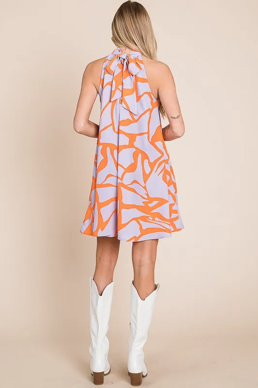 Unique Twist Halter Neck Sundress