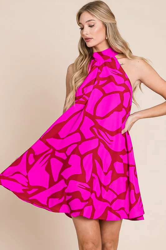 Unique Twist Halter Neck Sundress