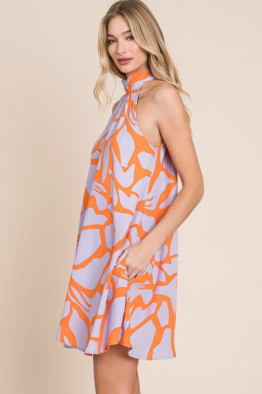 Unique Twist Halter Neck Sundress