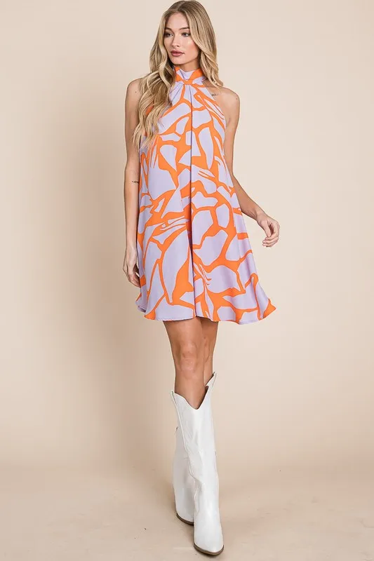 Unique Twist Halter Neck Sundress